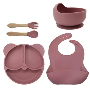أطباق عشاء مخصصة على شكل دب، مرايل . Custom bear dinner plates, aprons