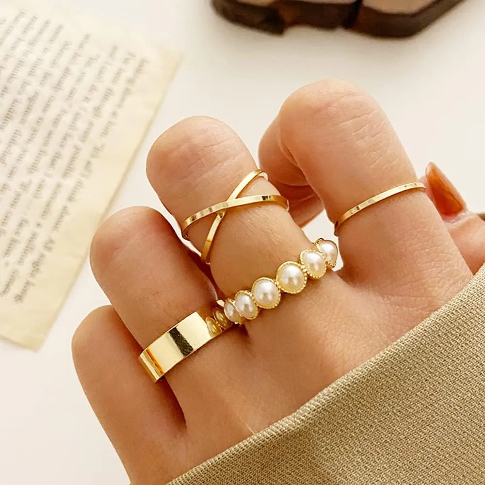 13-26PCS Gold Knuckle Stackable Rings Set for Women Midi Rings Crystal Gold Plated Knuckle Rings Set Bohemian Adjustable Joint Finger Rings