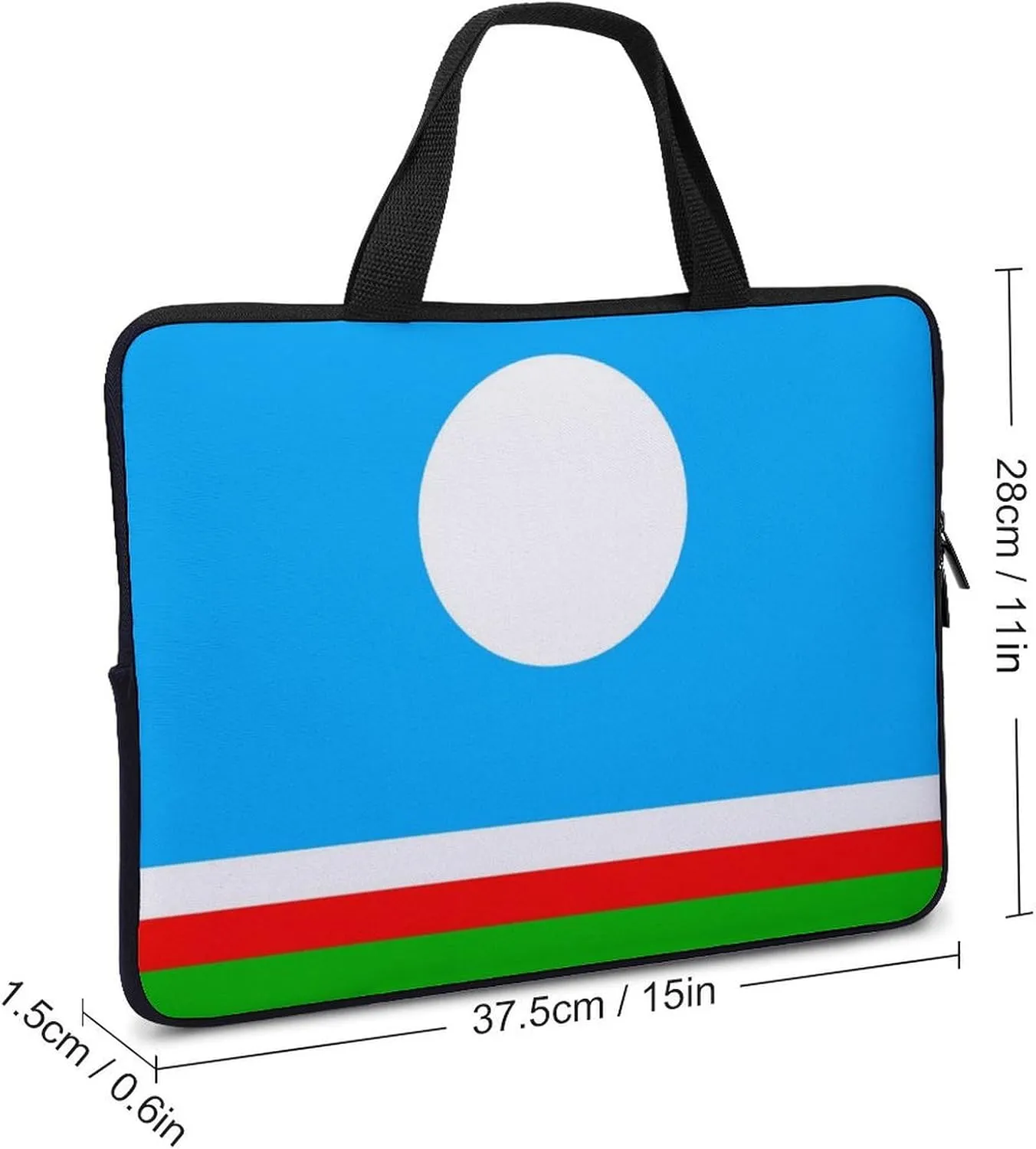 15-15.6 Inch Buryatia Flag Laptop Bag, Slim Neoprene Sleeve for Notebook & Tablet