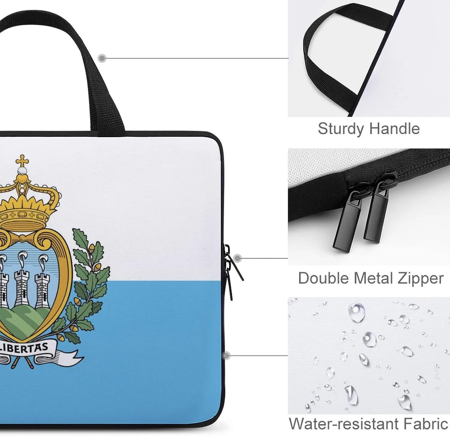 15-15.6 Inch Buryatia Flag Laptop Bag, Slim Neoprene Sleeve for Notebook & Tablet