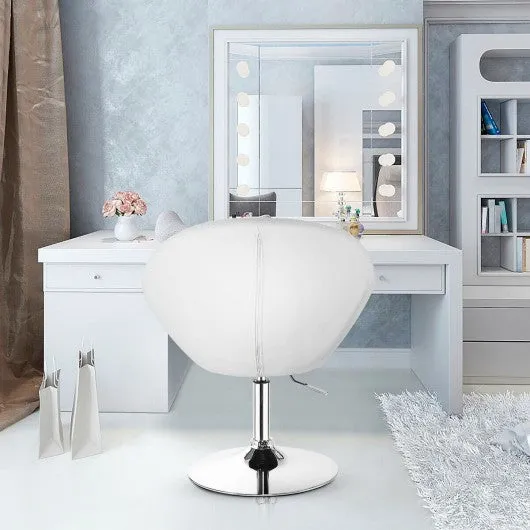 1Pc Adjustable Modern Swivel Round Tufted-White