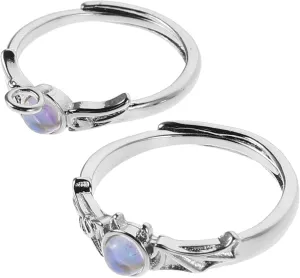 2 Pcs Adjustable Angel Demon Couple Rings for Lovers Matching Jewelry for Women Minimalist Fashionable Index Finger Rings Comfortable Design Unique Symbolism
