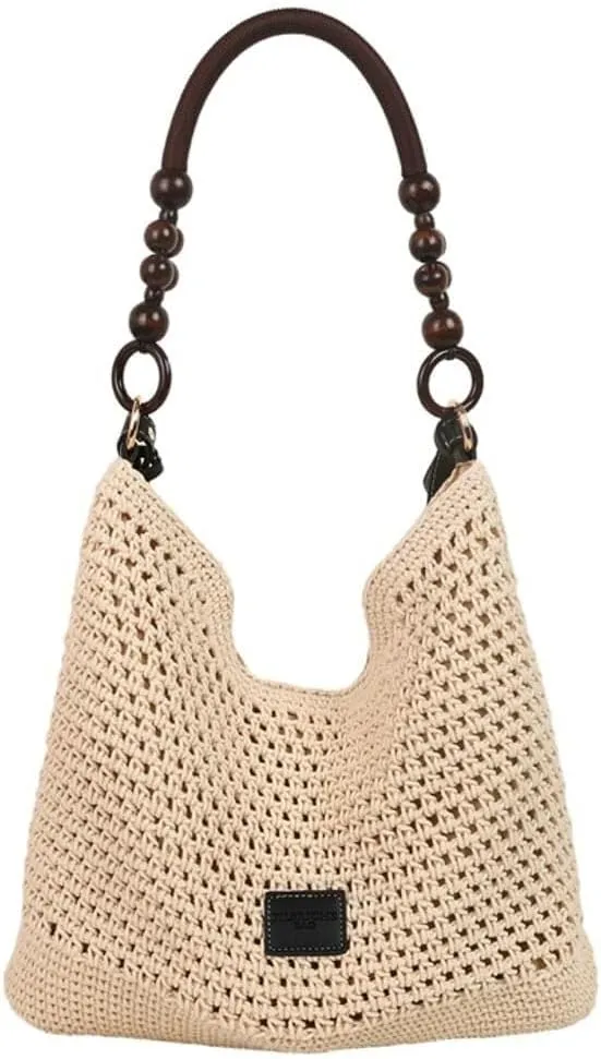 2025 Bohemia Beach Bag for Women Macrame Shoulder Tote Bag Crossbody Purse Travel Beach Bag Summer Top-handle Hobo Bags