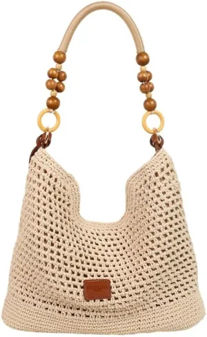 2025 Bohemia Beach Bag for Women Macrame Shoulder Tote Bag Crossbody Purse Travel Beach Bag Summer Top-handle Hobo Bags