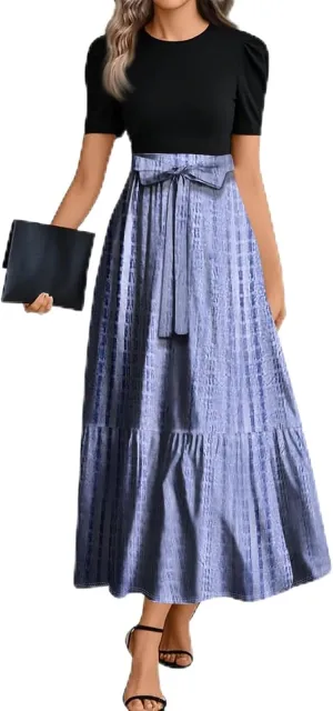 2025 Spring Dresses for Women, Beach Boho Maxi Womens Jumpsuit Print Bow High Waisted Rompers for Women