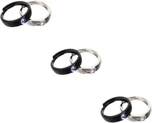 3 Pairs Angel Devil Matching Rings Set Gothic Couples Promise Rings for Girlfriend