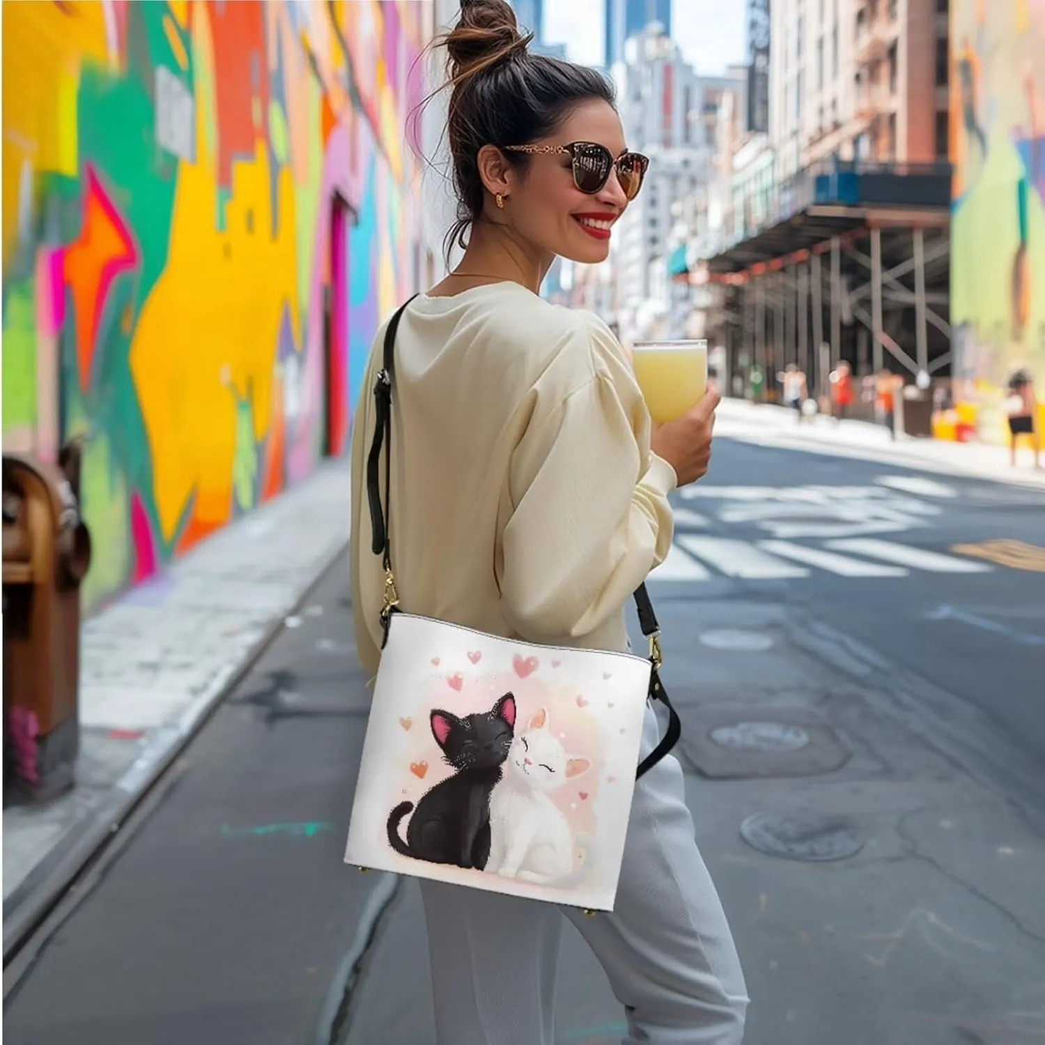 3 Piece Purse Set for Women Cute Shoulder Bags Handbags and Wallets Valentine's Day Tote Leather Hobo Bag