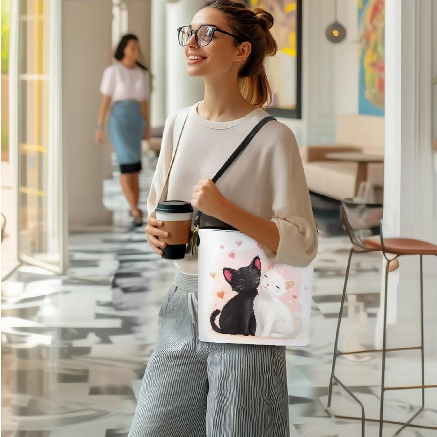 3 Piece Purse Set for Women Cute Shoulder Bags Handbags and Wallets Valentine's Day Tote Leather Hobo Bag