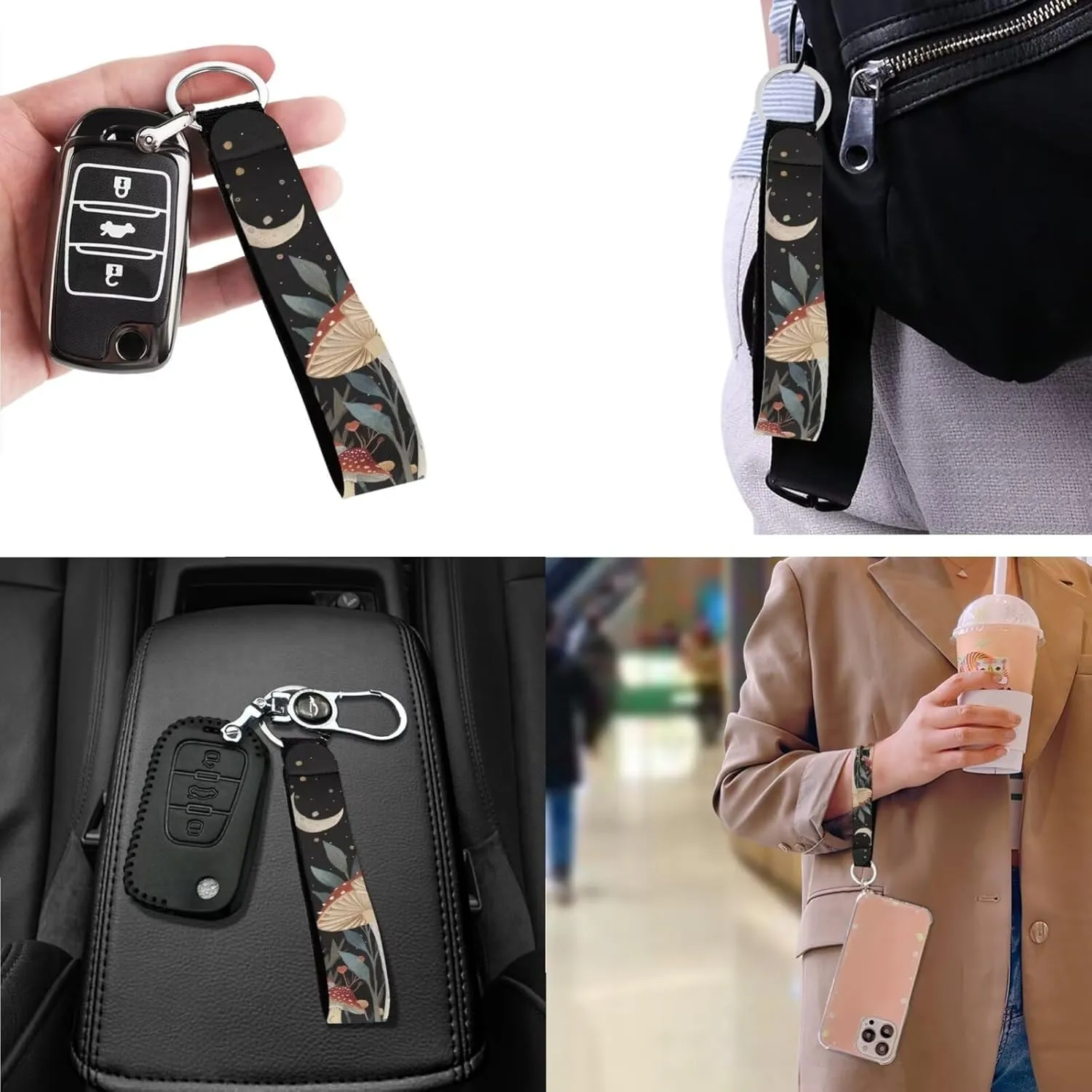 3pcs Tote Handbags Wallet and Keychain for Women Daliy Use