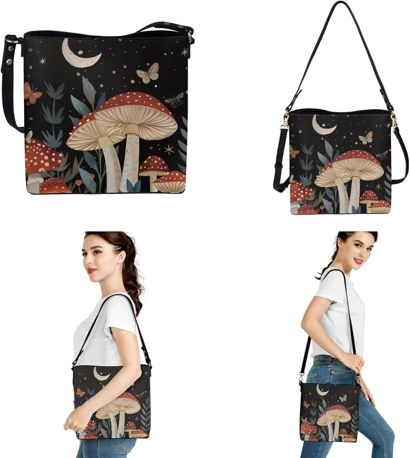 3pcs Tote Handbags Wallet and Keychain for Women Daliy Use
