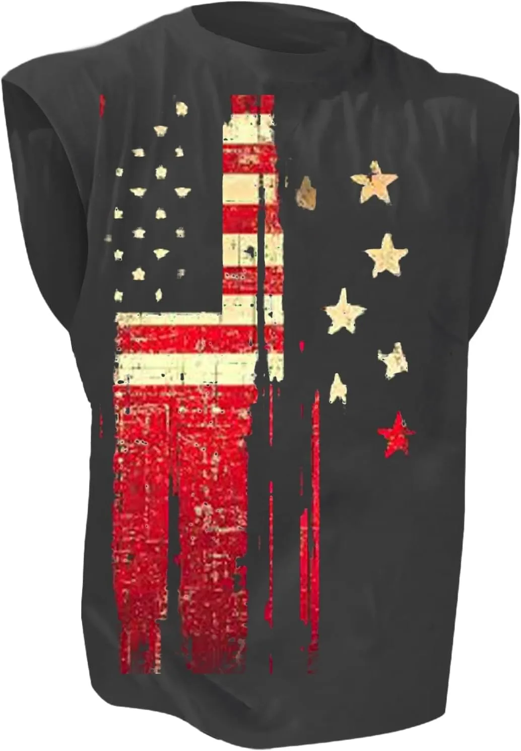4th of July Tank Tops for Men Retro USA Patriotic American Flag Sleeveless Printed Shirts Gym Tees