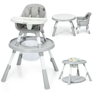 6-in-1 Baby High Chair & Infant Activity Center with Height Adjustment