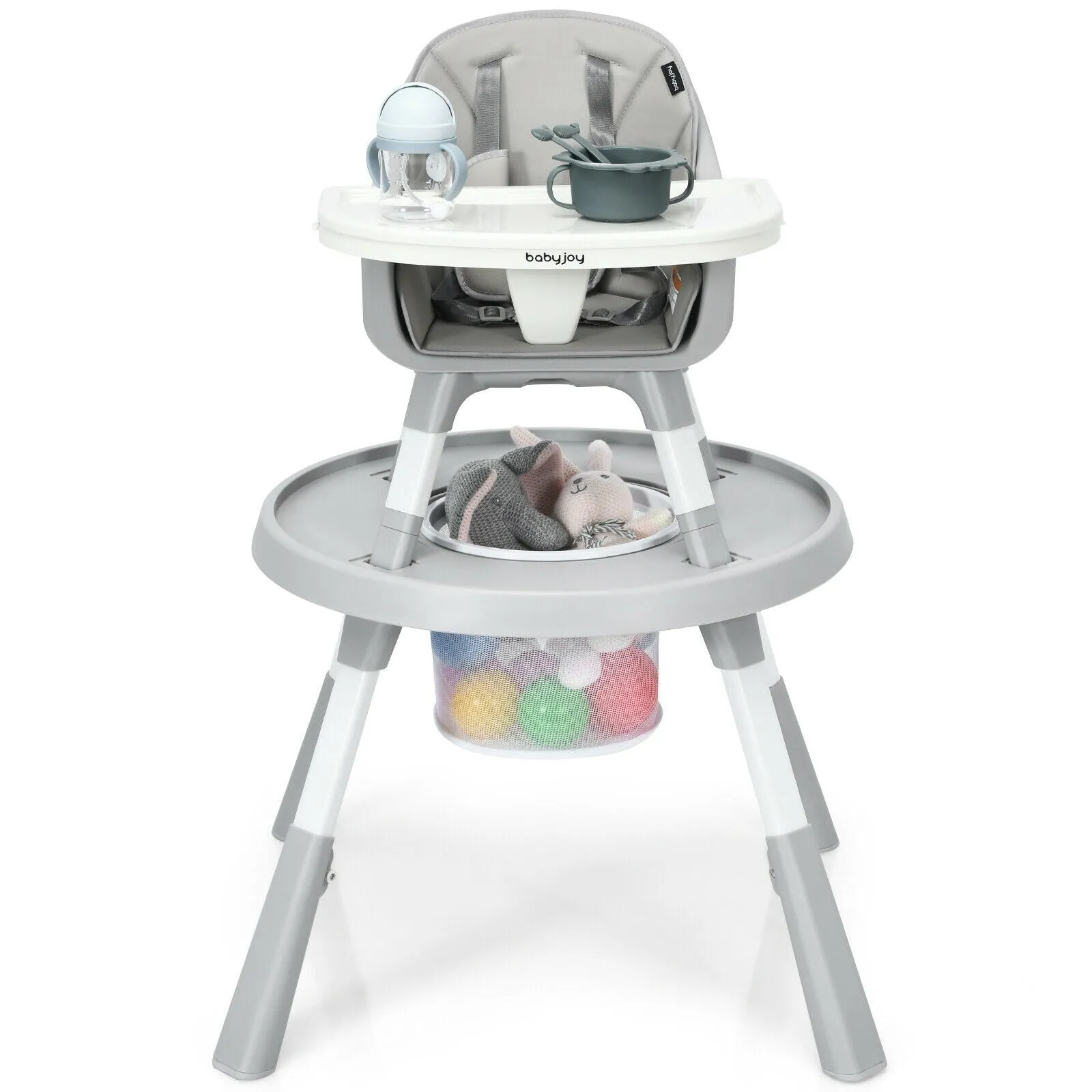 6-in-1 Baby High Chair & Infant Activity Center with Height Adjustment