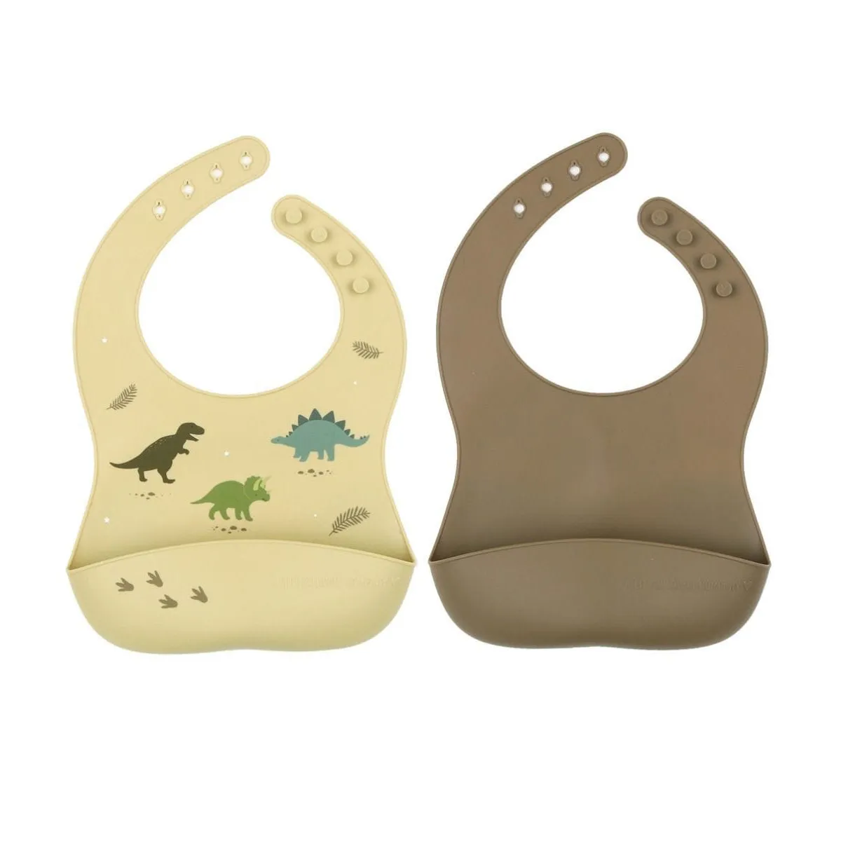 A Little Lovely Company Silicone Bibs Set of 2: Dinosaurs