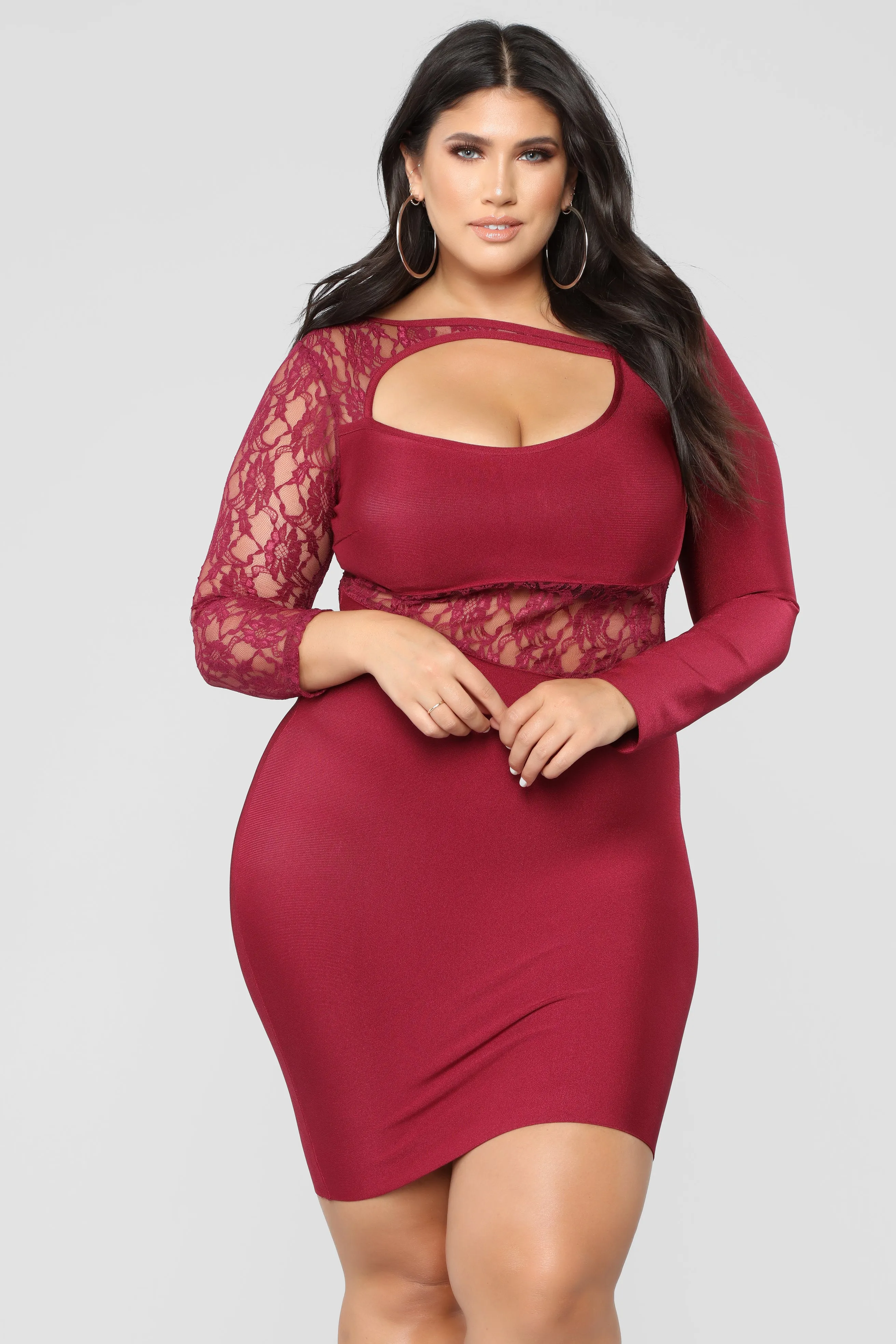 About Last Night Lace Dress - Wine