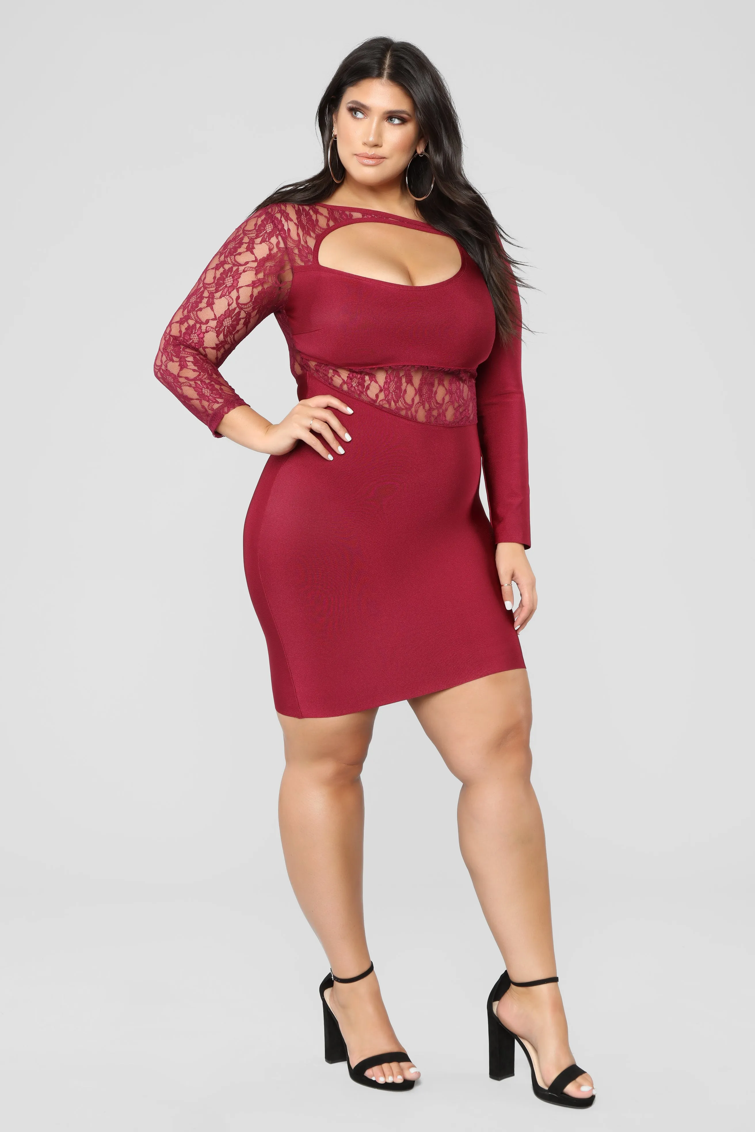 About Last Night Lace Dress - Wine