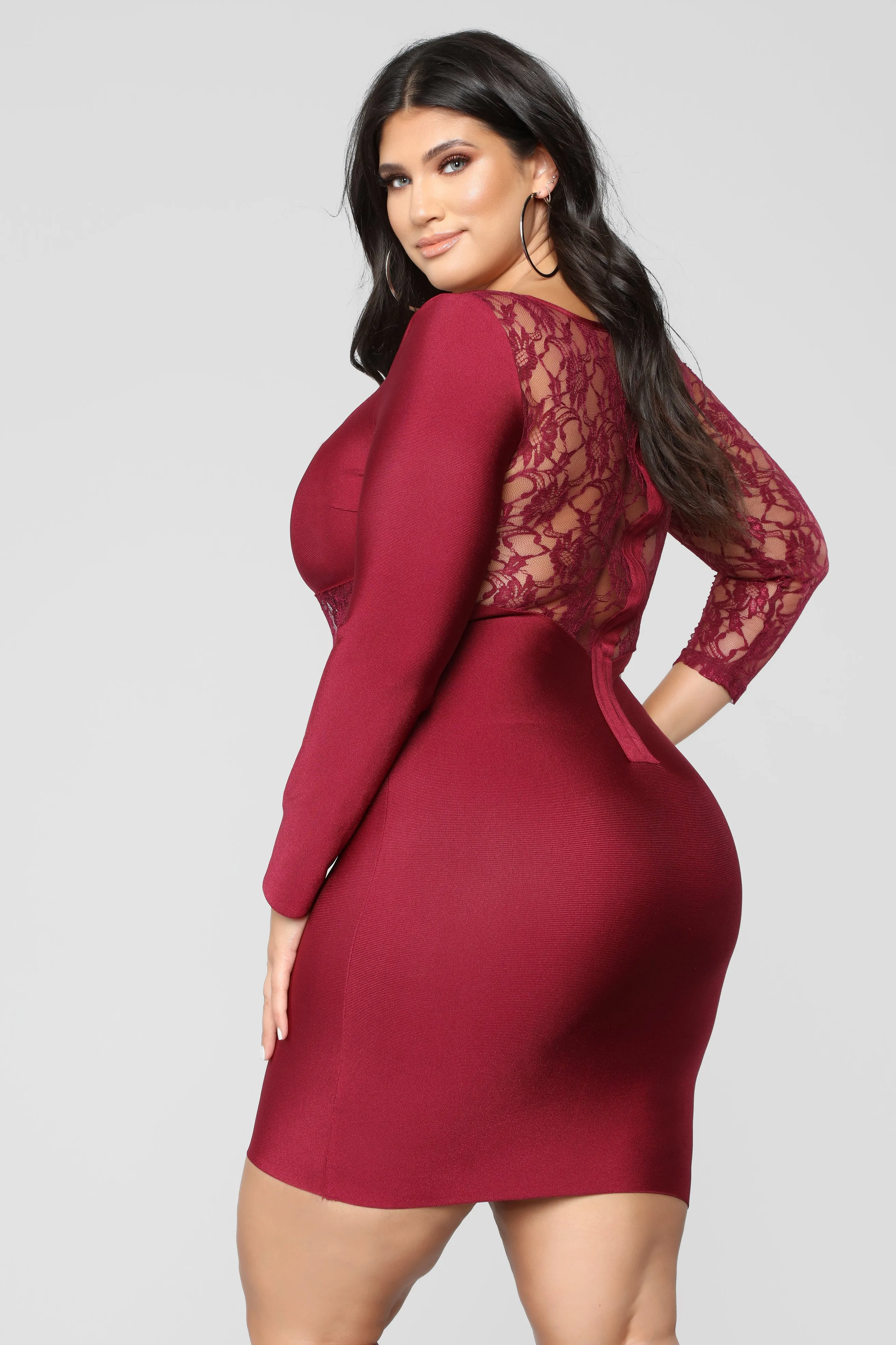 About Last Night Lace Dress - Wine