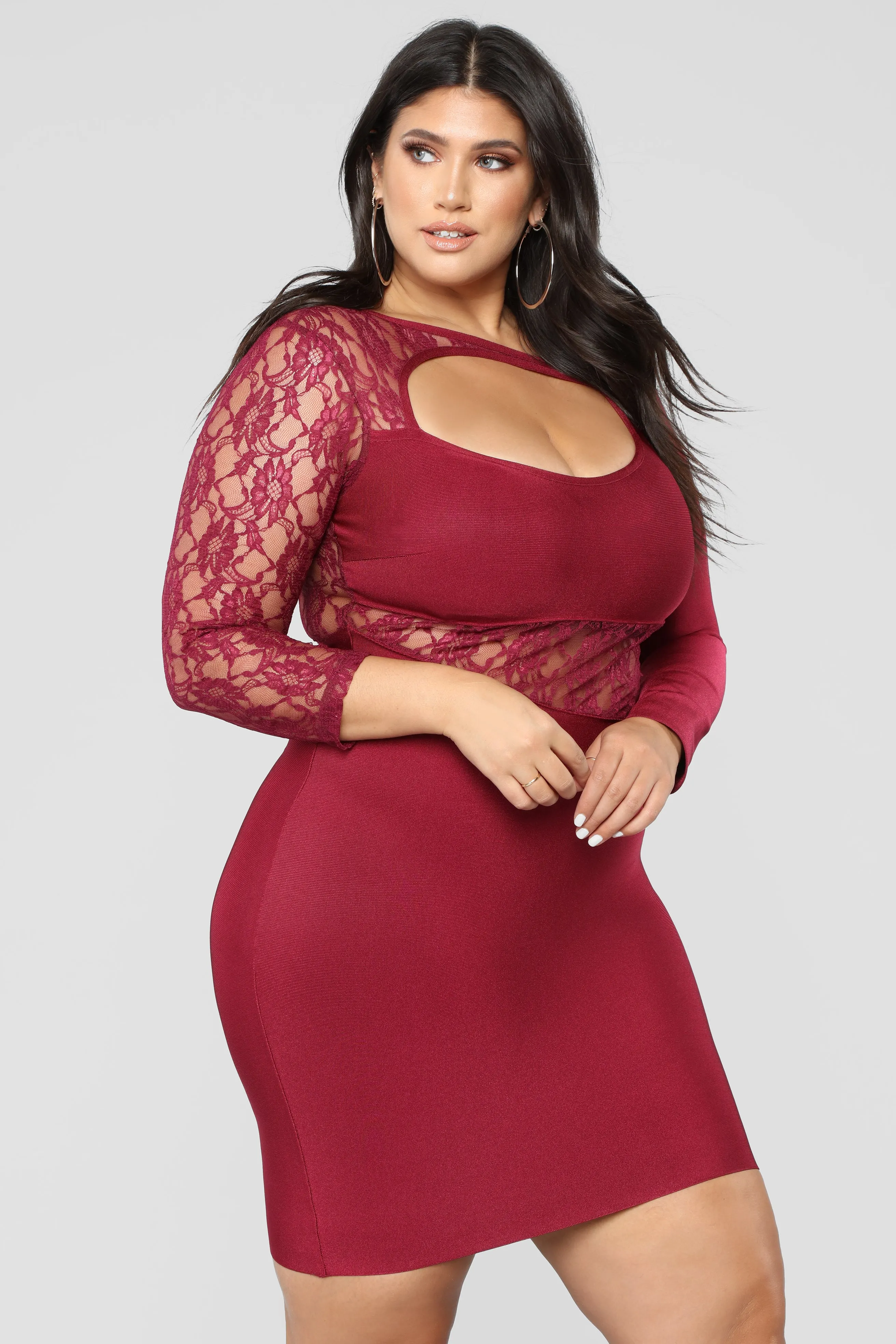 About Last Night Lace Dress - Wine