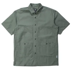 Ade Short Sleeve Button Up (Green)