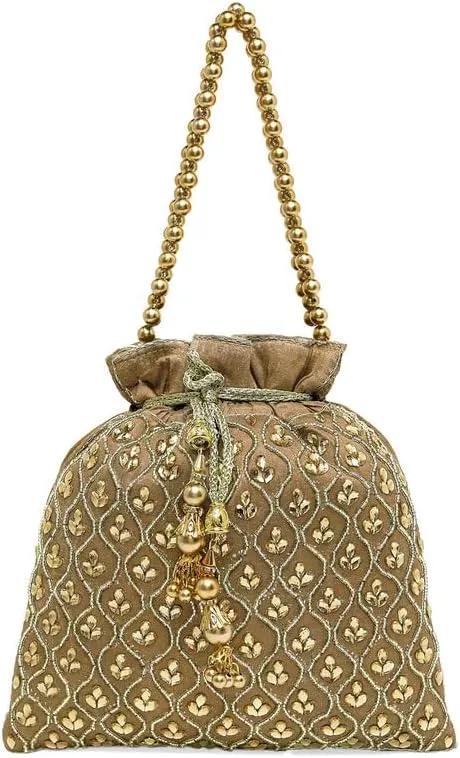 Aheli Potli Purses Gift for Women Handmade Evening Handbag Stylish Bridal Fashion Wristlet