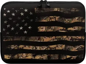 American Flag Printed Laptop Briefcases for Women Men, Water Resistant Computer Bag Shockproof Laptop Case Bag with Zipper, Camo Hunting Printed 10 Inch Computer Carrying Cover