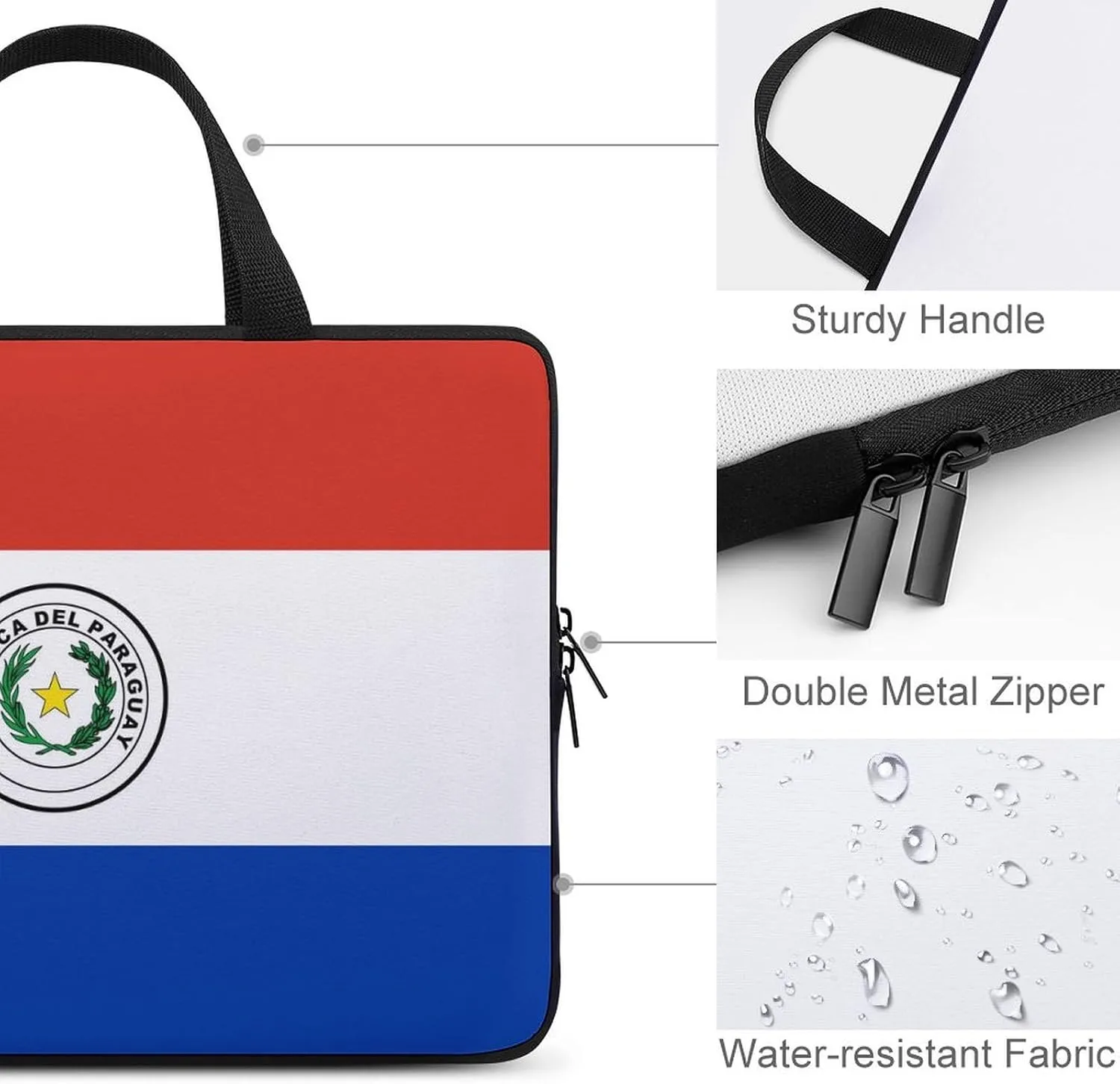 American Samoa Flag 15-15.6 Inch Laptop Case, Slim Neoprene Sleeve with Handle for Computer