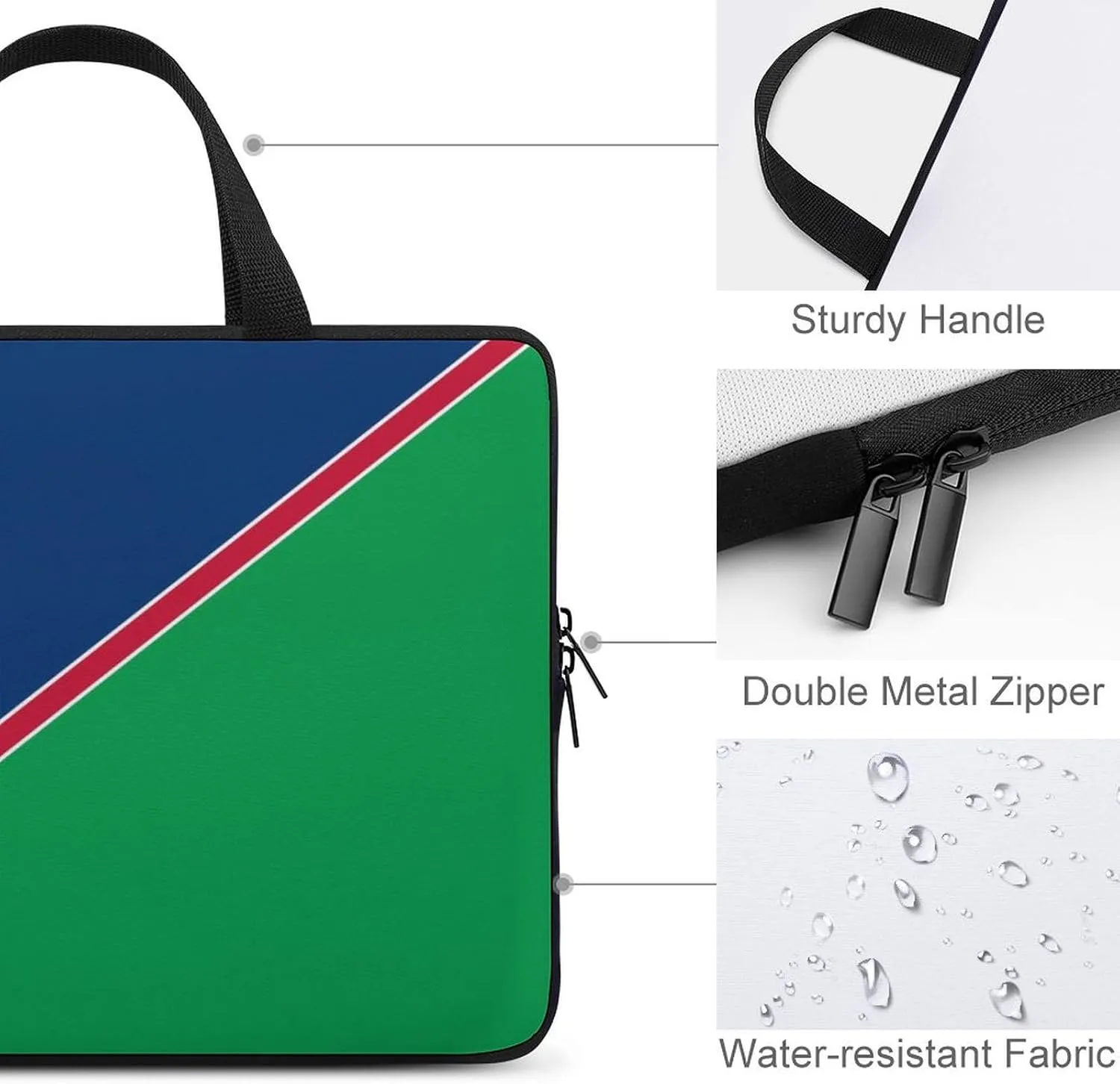 American Samoa Flag 15-15.6 Inch Laptop Case, Slim Neoprene Sleeve with Handle for Computer