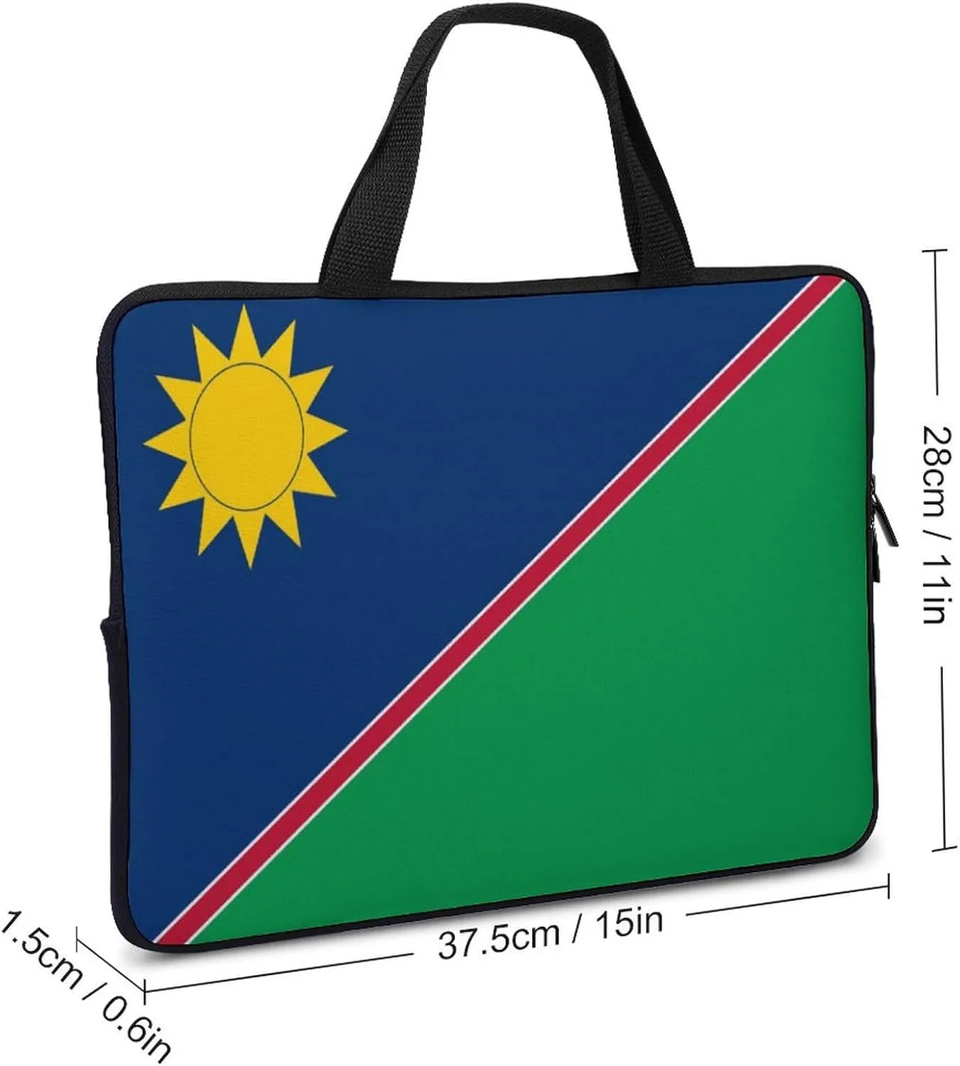 American Samoa Flag 15-15.6 Inch Laptop Case, Slim Neoprene Sleeve with Handle for Computer