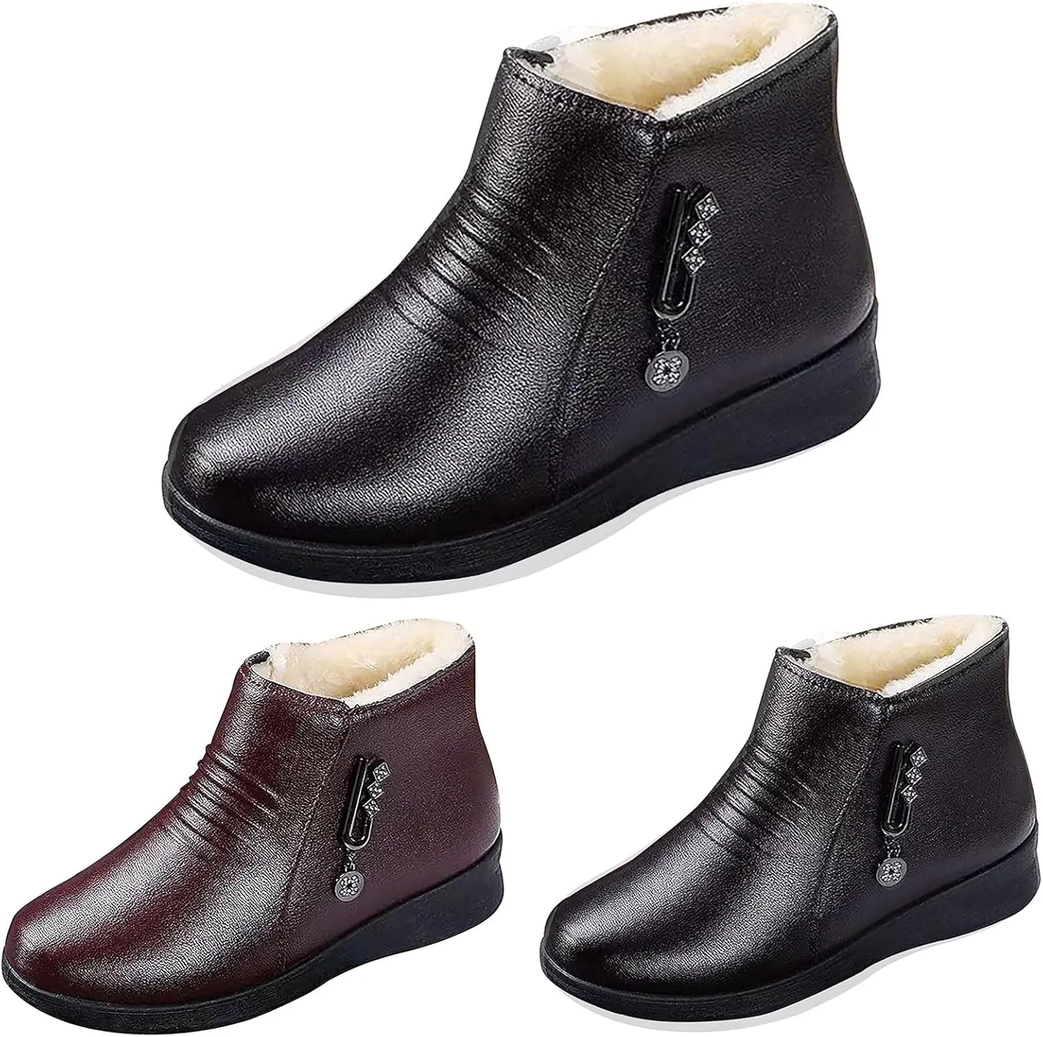 Ankle Boots Woman Cowboy Boots Country Boots for Women Womens Red Boots Ankle Boots for Women Low Heel Square toe Wedge Ankle Booties for Women