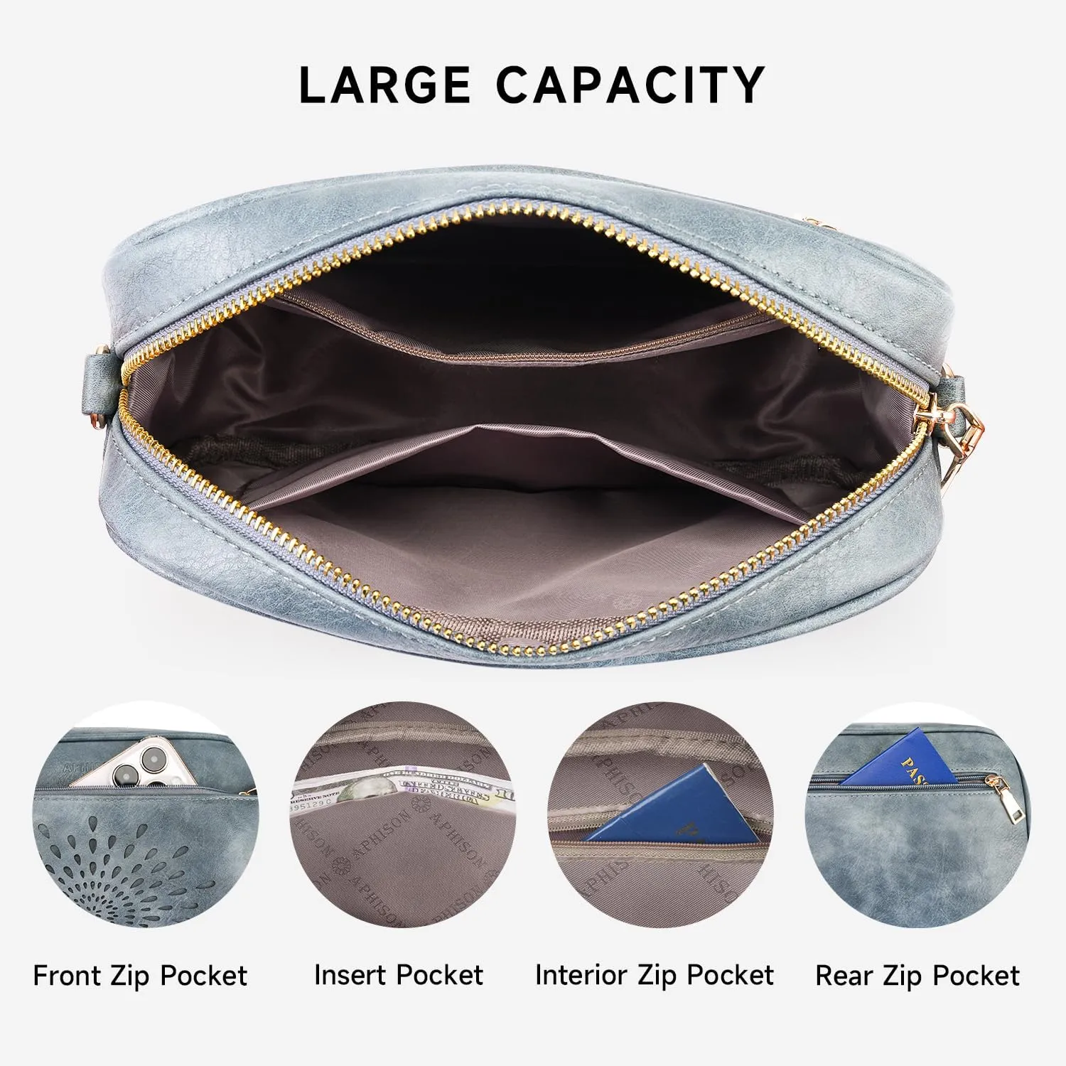 APHISON Quilted Crossbody Bags for Women Trendy,Vegan Leather Small Crossbody Purses Shoulder Handbags with Adjustable Strap