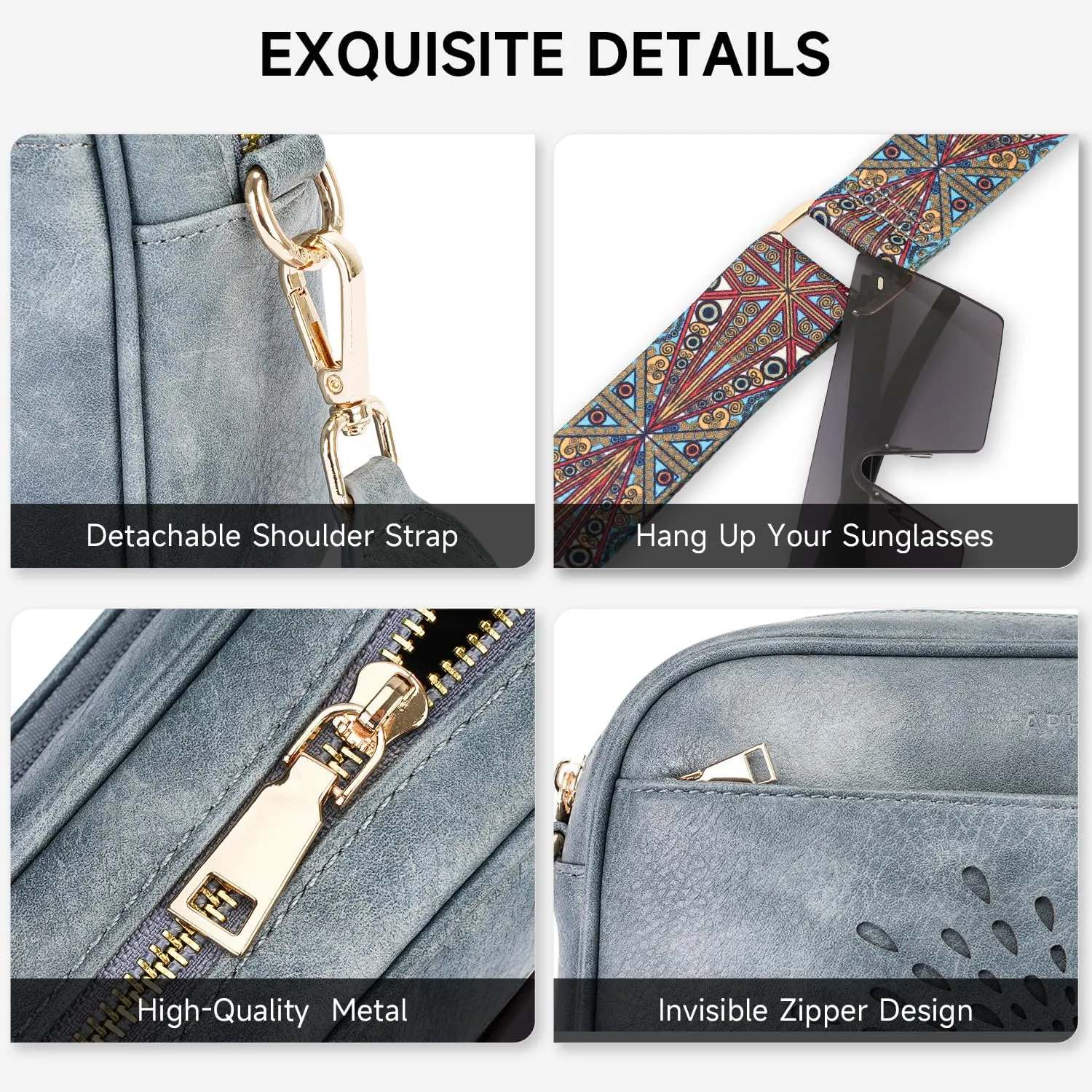 APHISON Quilted Crossbody Bags for Women Trendy,Vegan Leather Small Crossbody Purses Shoulder Handbags with Adjustable Strap