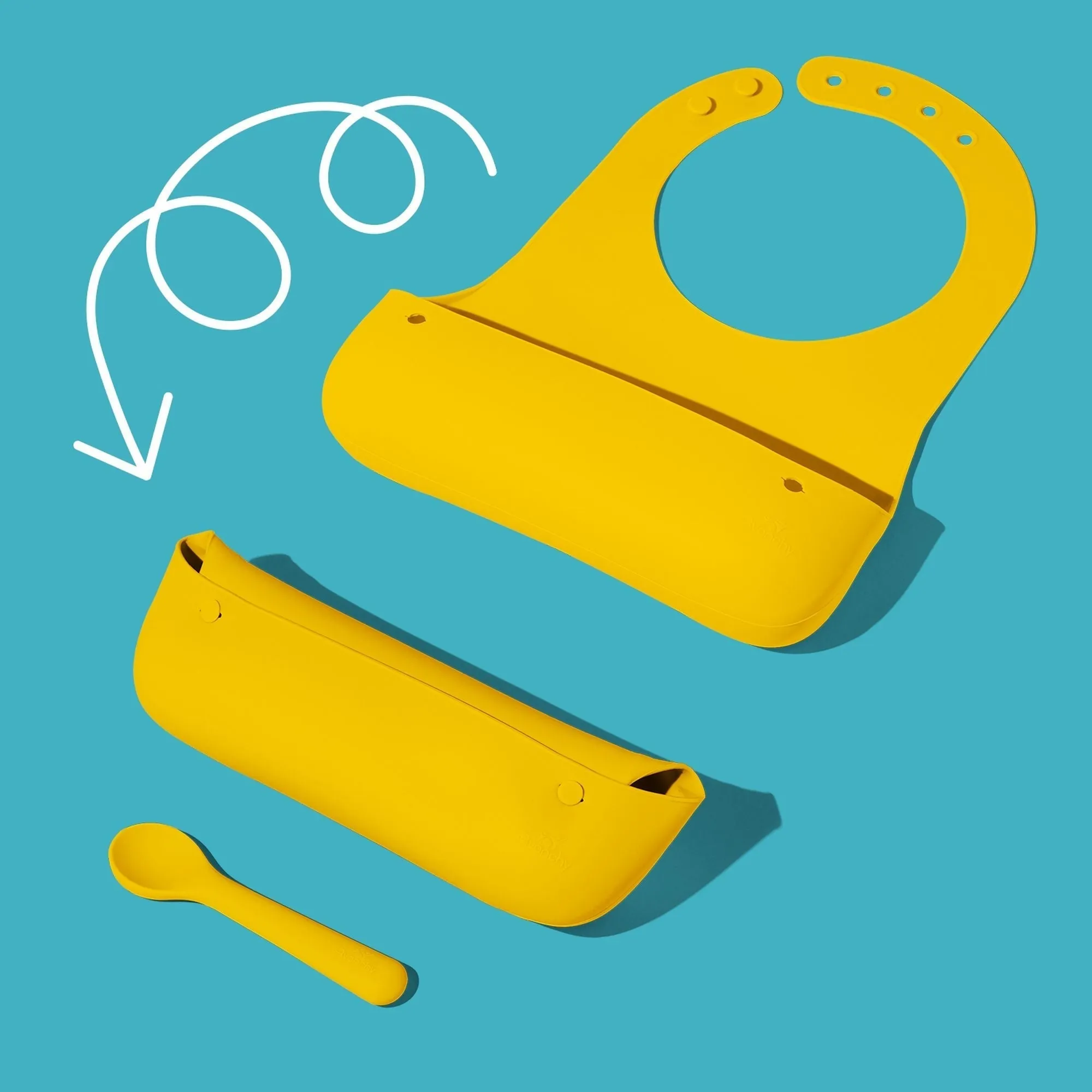 Avanchy Roll & Go Silicone Bibs For Babies   Spoon