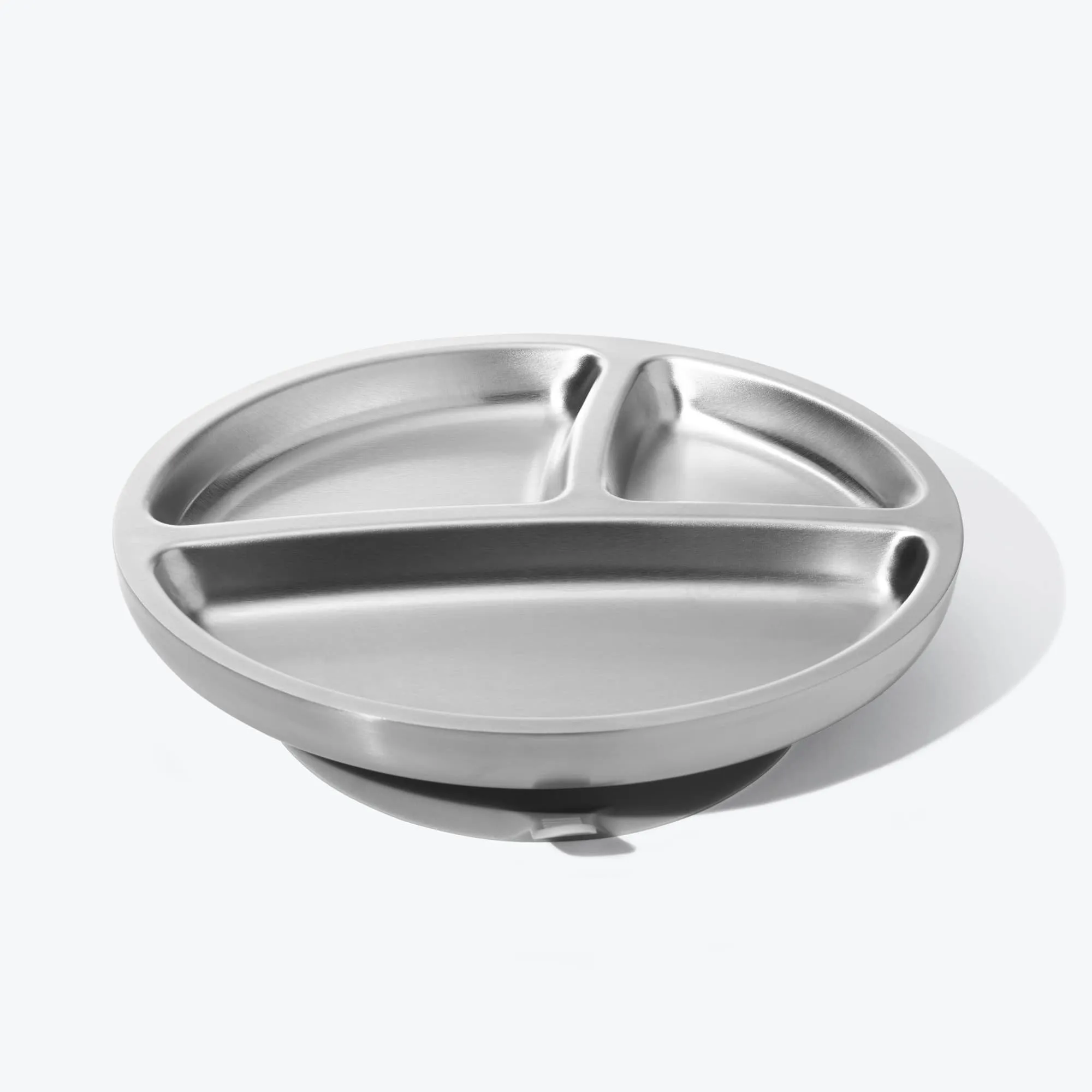 Avanchy Stainless Steel Suction Toddler Plate - Grey