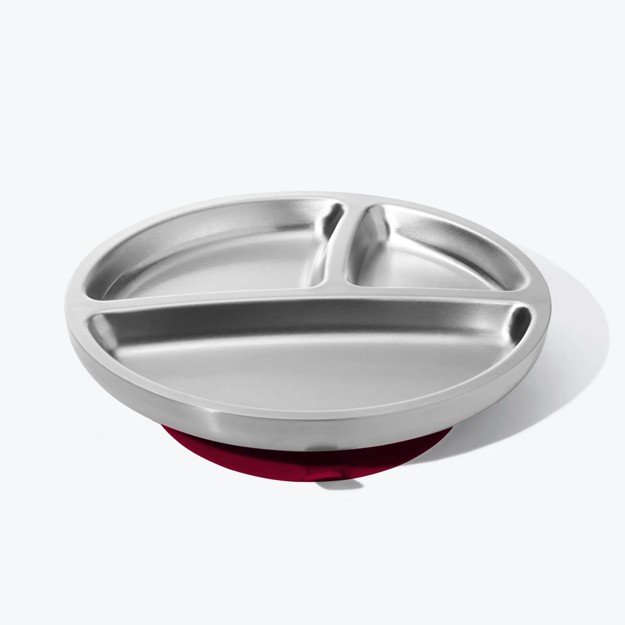 Avanchy Stainless Steel Suction Toddler Plate - Magenta