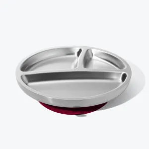 Avanchy Stainless Steel Suction Toddler Plate - Magenta