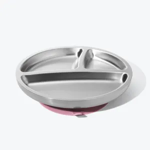 Avanchy Stainless Steel Suction Toddler Plate - Pink