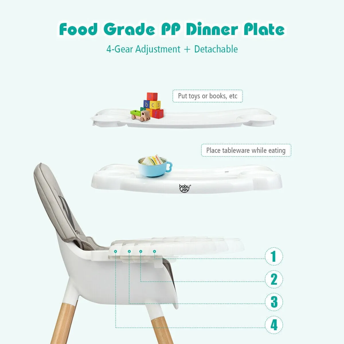 Babyjoy 5-in-1 High Chair - Grey