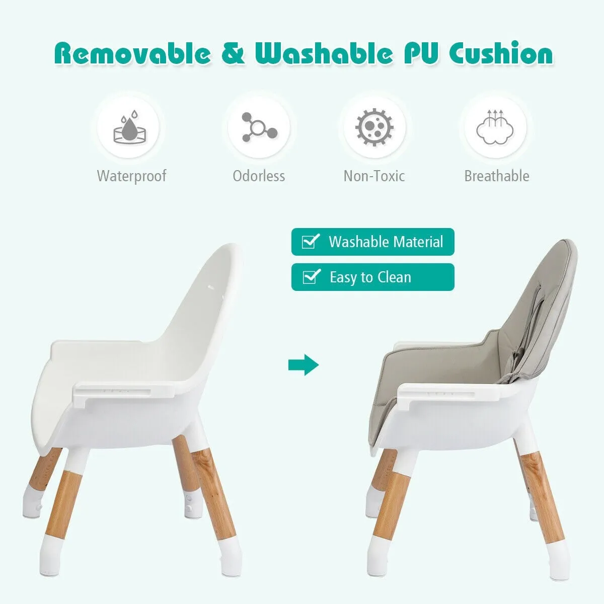 Babyjoy 5-in-1 High Chair - Grey