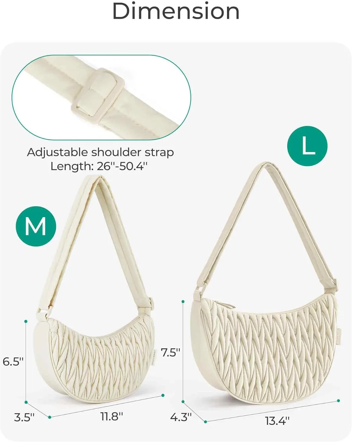 BAGSMART Nylon Crossbody Bags for Women, Quilted Crossbody Purses Crescent Shoulder Bag Hobo Handbags with Adjustable Strap