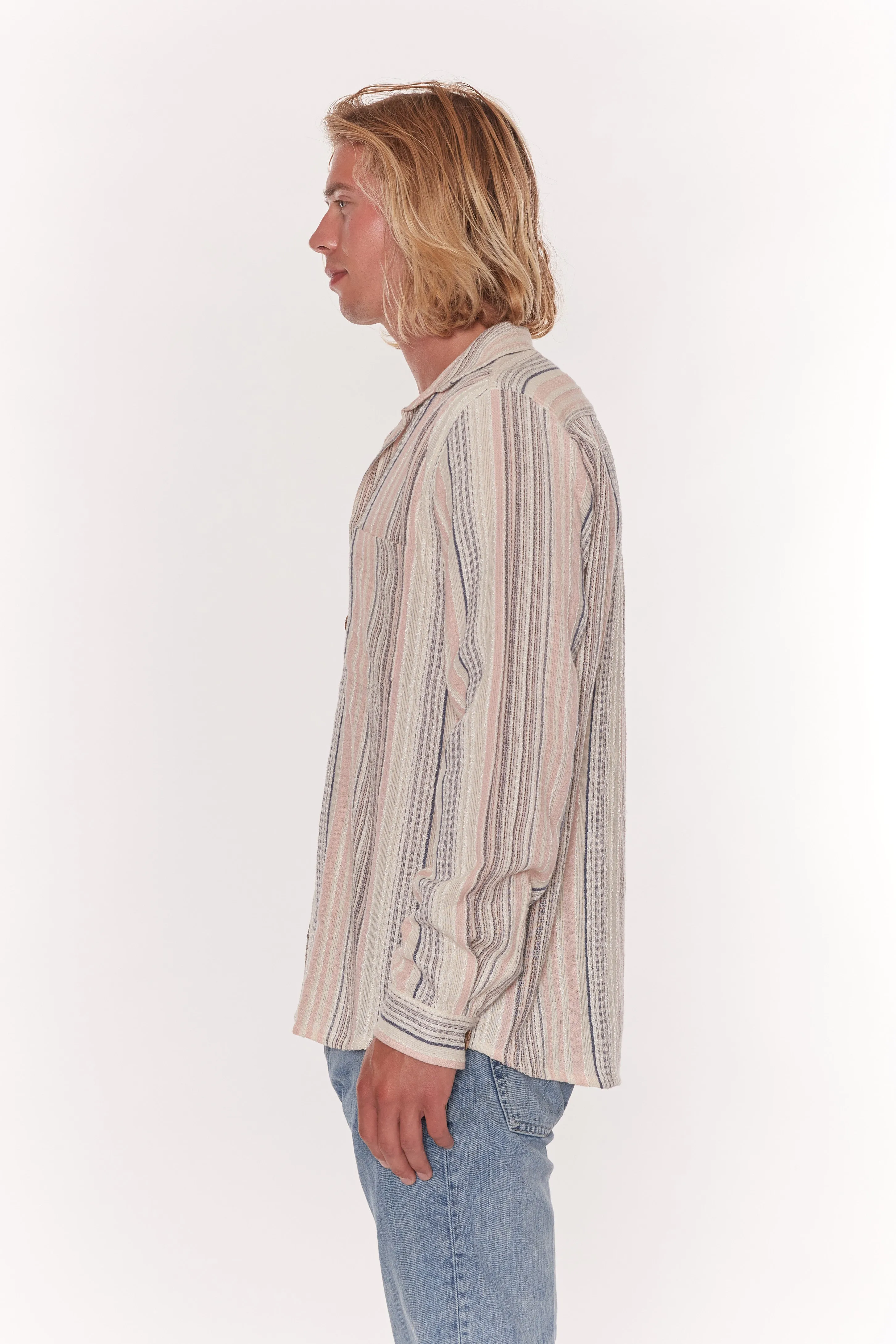 Bellagio Long Sleeve Ikat Print Shirt