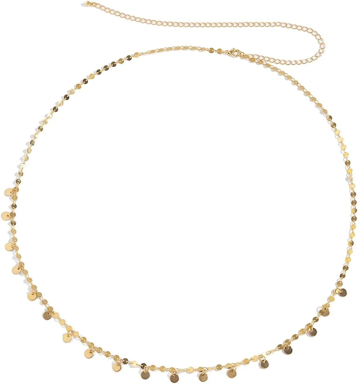 Belly Chains, Sexy Sequins Adjustable Dainty Waist Chains for Women, Silver/Gold Belly Chain Waist
