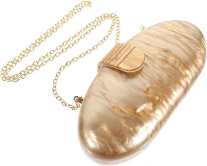BESPORTBLE Stylish Banquet Bag Purse Chain Strap Acrylic Clutch Bag for Women Mini Size Moderate Capacity Suitable for Wedding