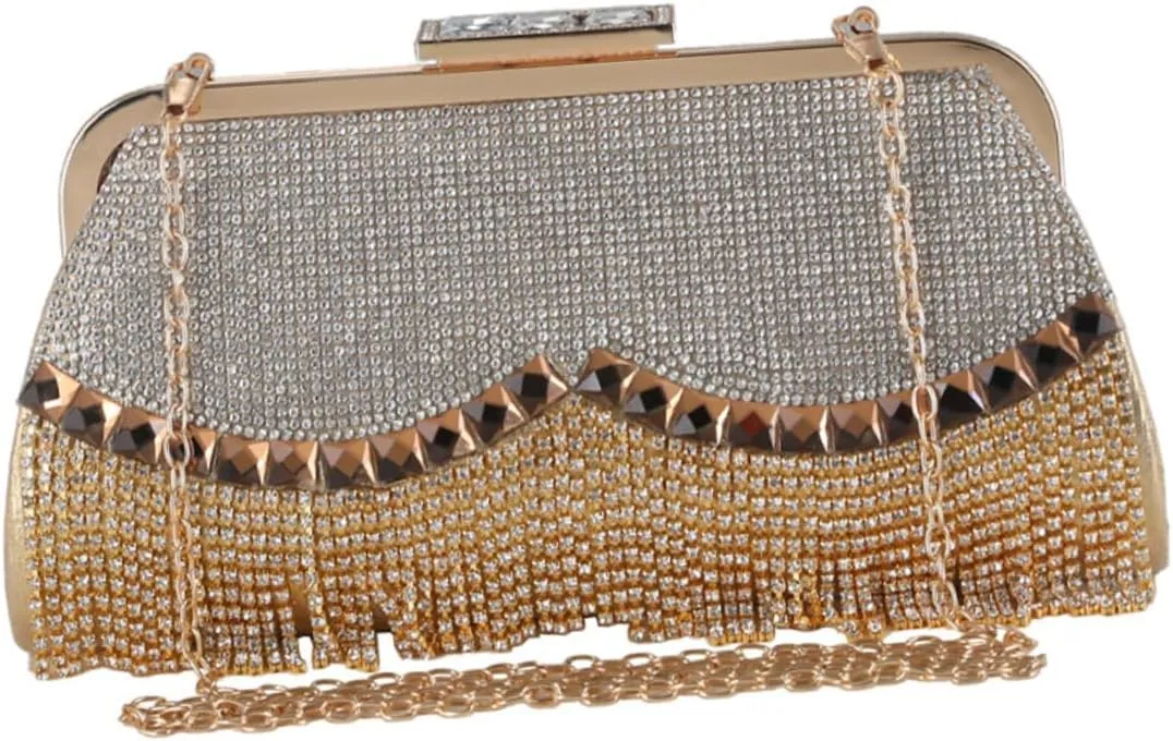 BESPORTBLE Stylish Women's Evening Clutch Handmade Bag Tassels for Parties Dates Weddings