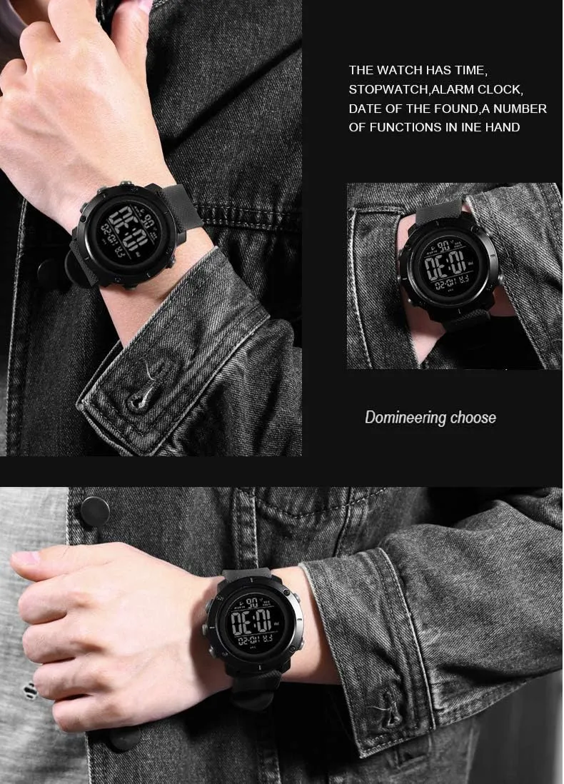 Big Boys Digital Watch Sports Teen Waterproof Military Back Light Watch for Teenagers Boys Ages 11-18 Black 1426S