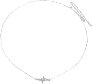 Body Chains Bikini, Electrocardiogram Adjustable Waist Body Chains for Women Sexy, Silver/Gold Belly Necklace