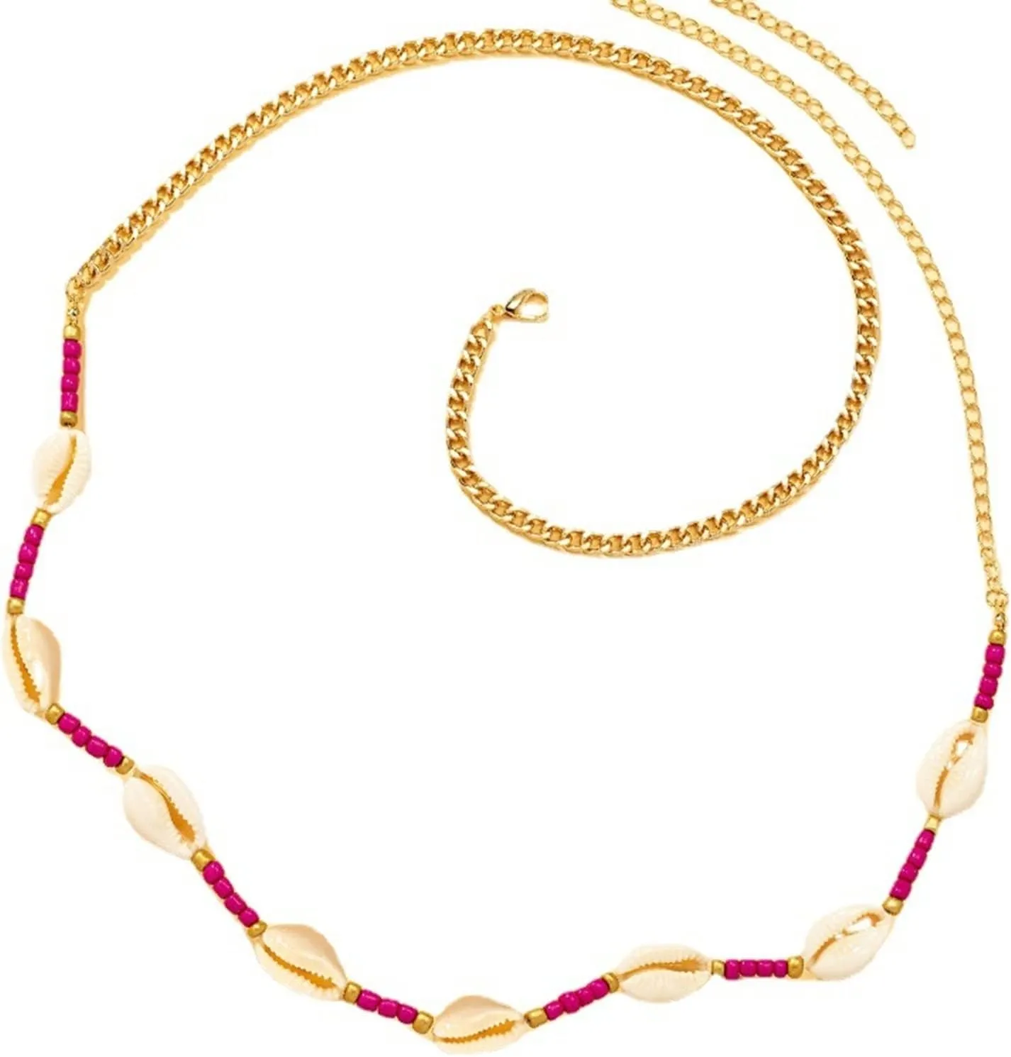 Body Chains Punk, Boho Bell Adjustable Womens Body Necklace, Gold Body Chains Length 77 25CM