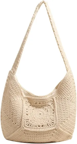 Bohemia Beach Bag for Women Trendy Crossbody Purse Shoulder Tote Bag Macrame Summer Travel Beach Bag Top-handle Hobo Bags