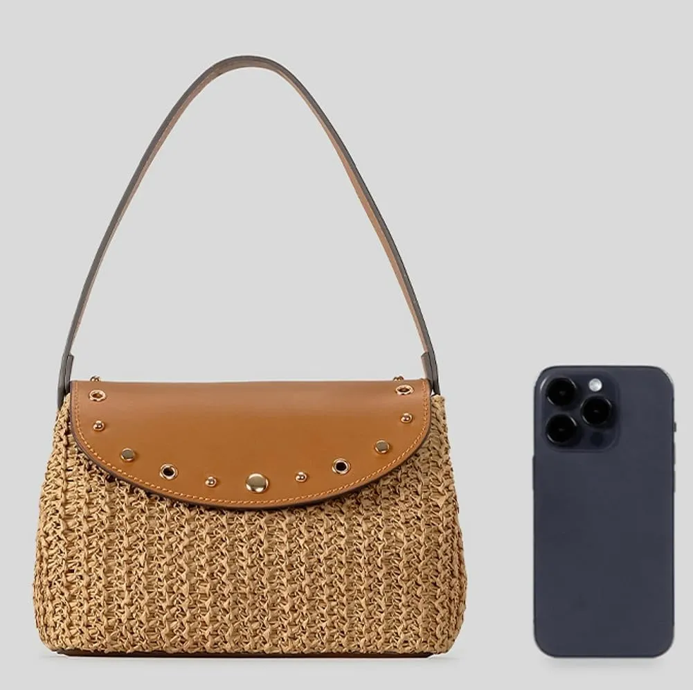 Bohemia Straw Beach Bag Women Macrame Shoulder Crossbody Purse Tote Top-handle Hobo Bag Summer Travel Beach Bags 2025