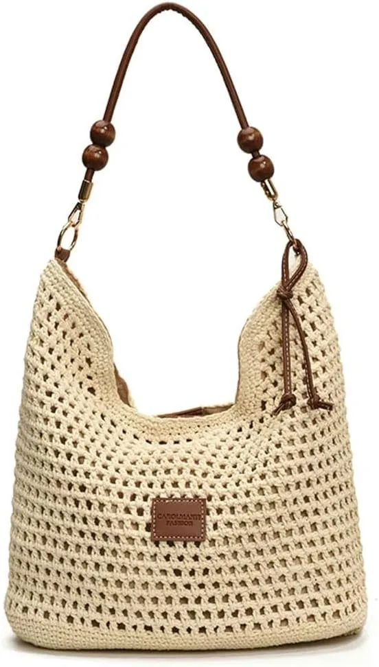 Bohemia Straw Beach Bag Women Macrame Shoulder Crossbody Purse Travel Beach Tote Bag Summer Top-handle Hobo Bags 2025