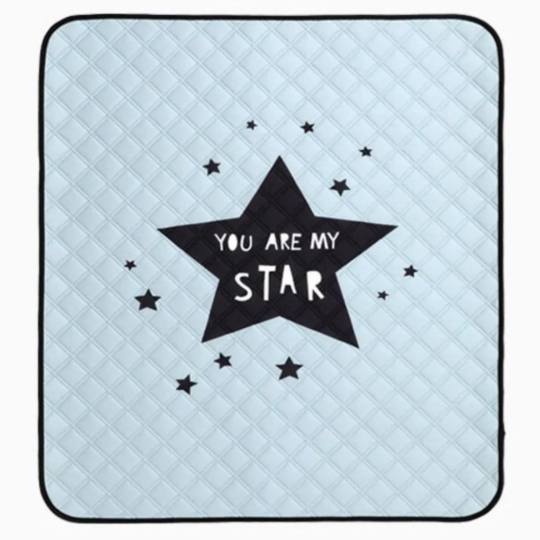 Borny Quilted Waterproof Mats You Are My Star Blue